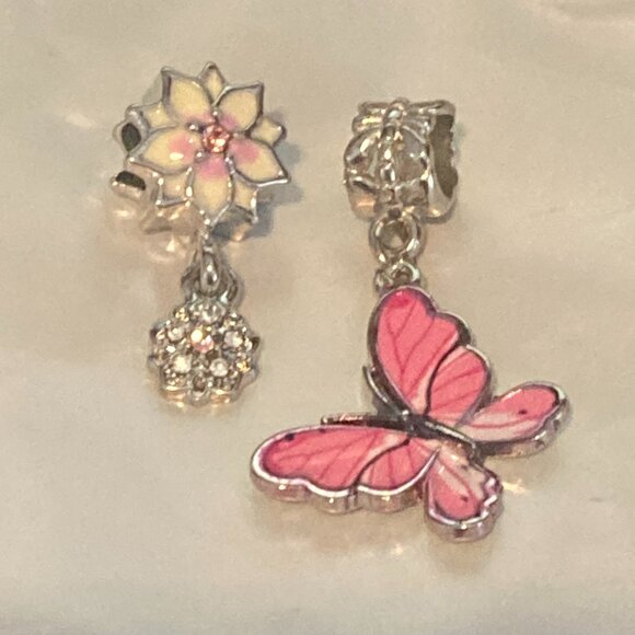 European Style "Flower & Butterfly" Charms - Picture 1 of 6
